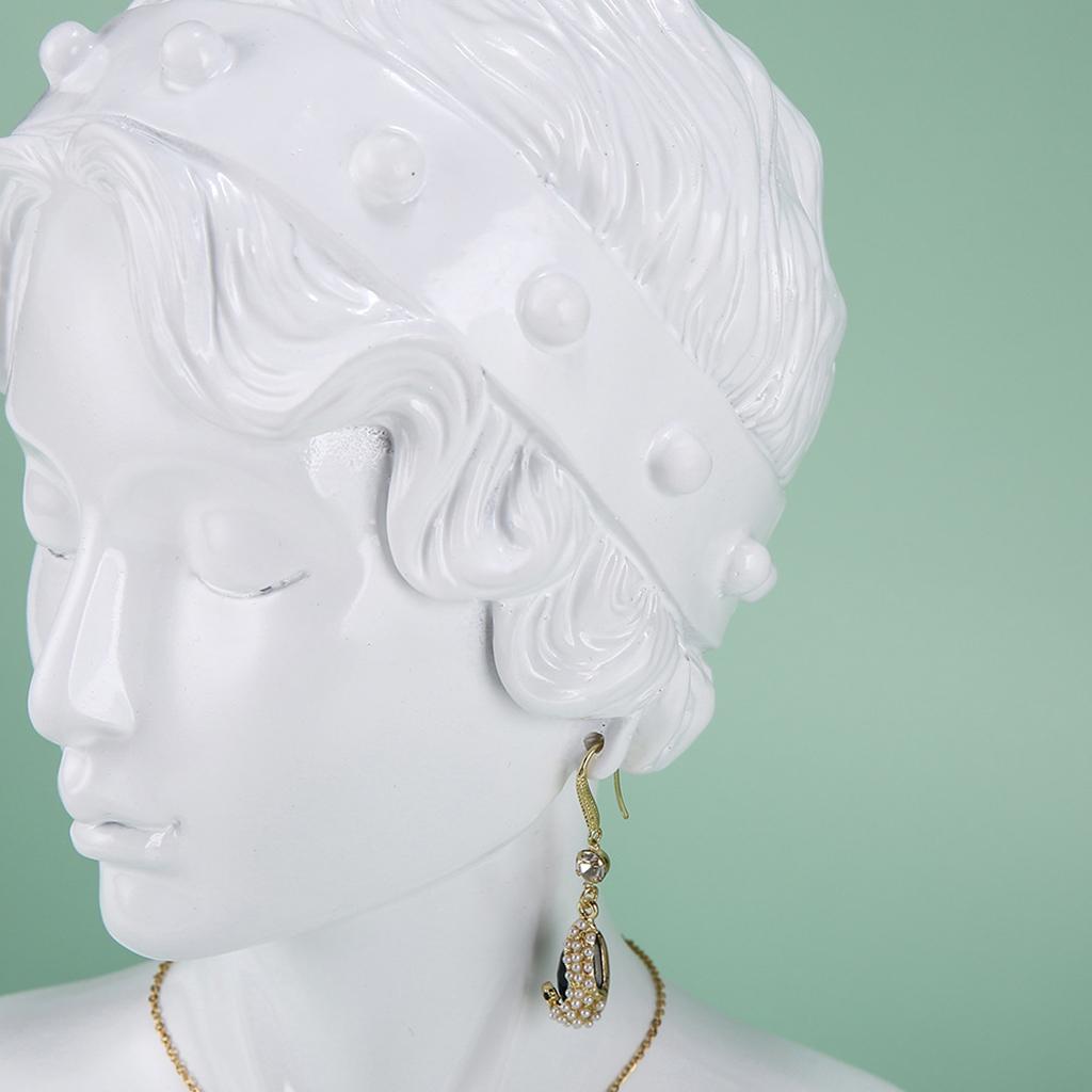 Resin Necklace Earring Display Mannequin for Women Home Organization  white