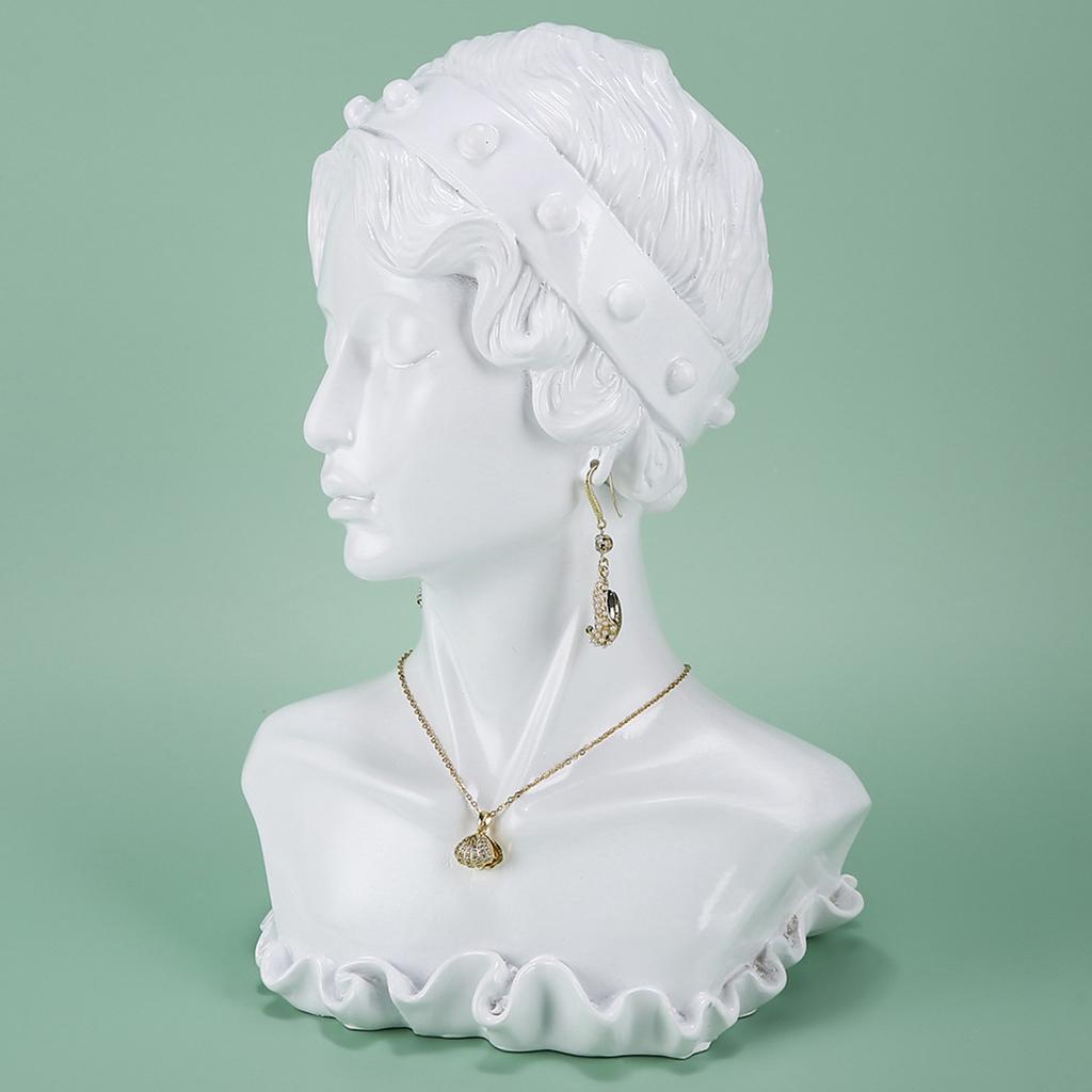 Resin Necklace Earring Display Mannequin for Women Home Organization  white