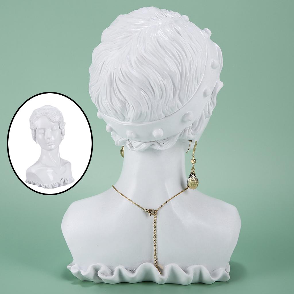 Resin Necklace Earring Display Mannequin for Women Home Organization  white