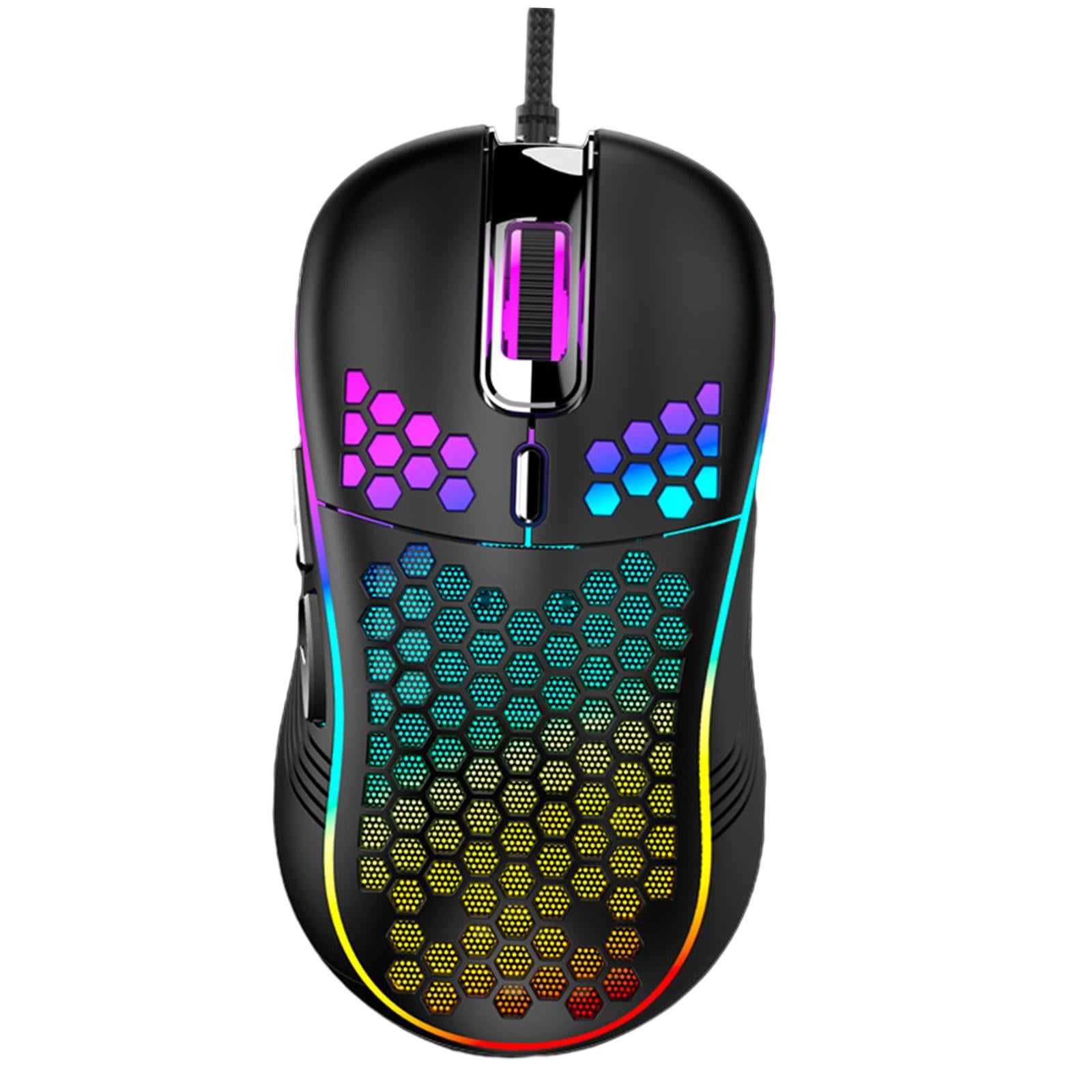 Honeycomb Wired Gaming Mouse RGB Lighting for Desktop PC Universal 6 Buttons