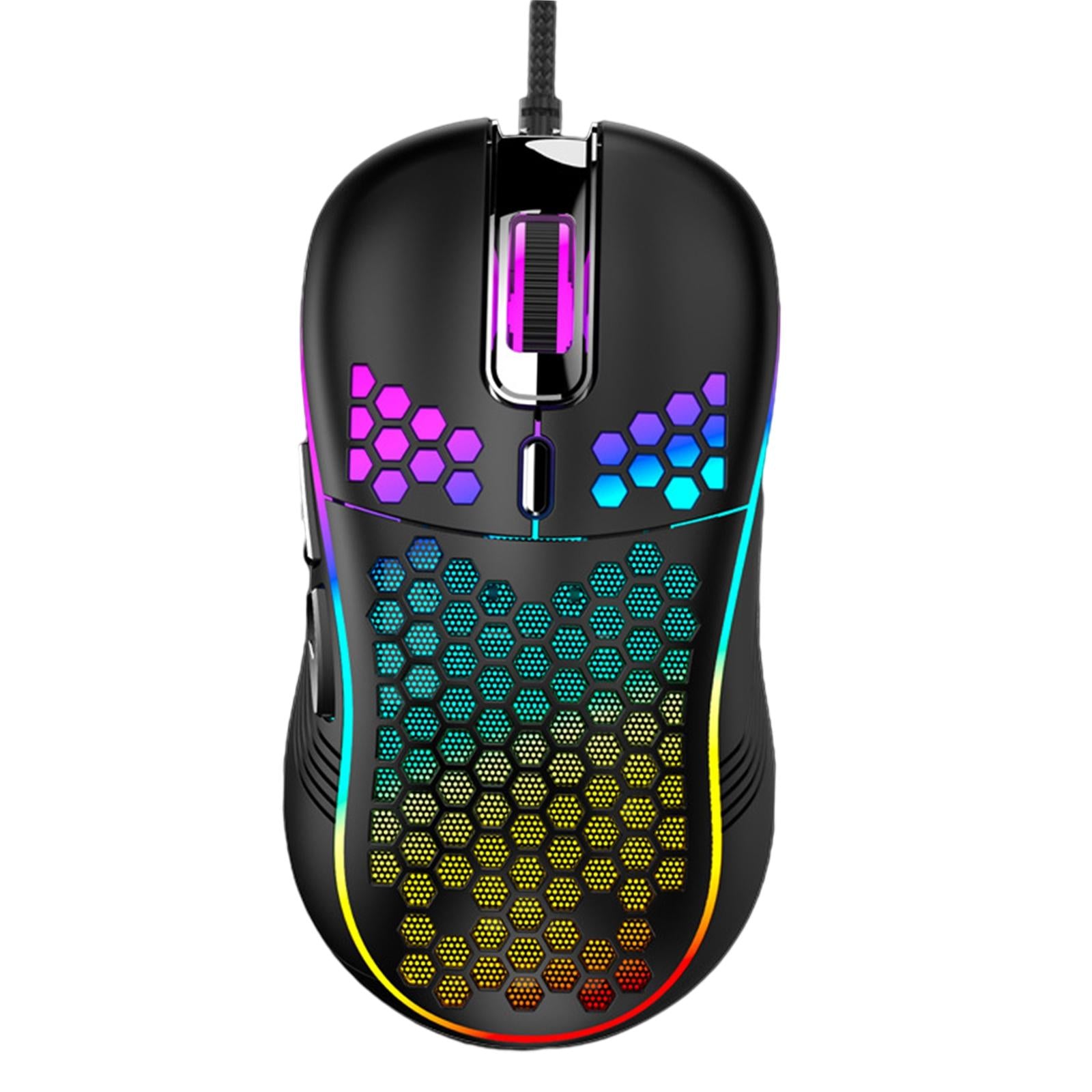 Honeycomb Wired Gaming Mouse RGB Lighting for Desktop PC Universal 6 Buttons