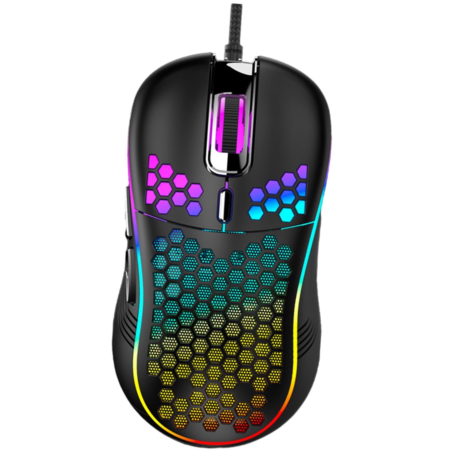 Honeycomb Wired Gaming Mouse RGB Lighting for Desktop PC Universal 6 Buttons