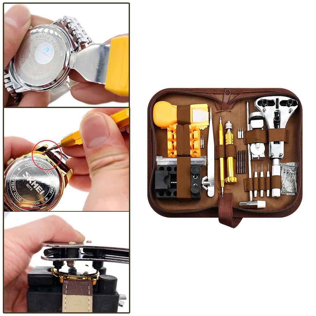 Watch Repair Kit Spring Bar Tool Watch Back Case Opener With Carrying Case