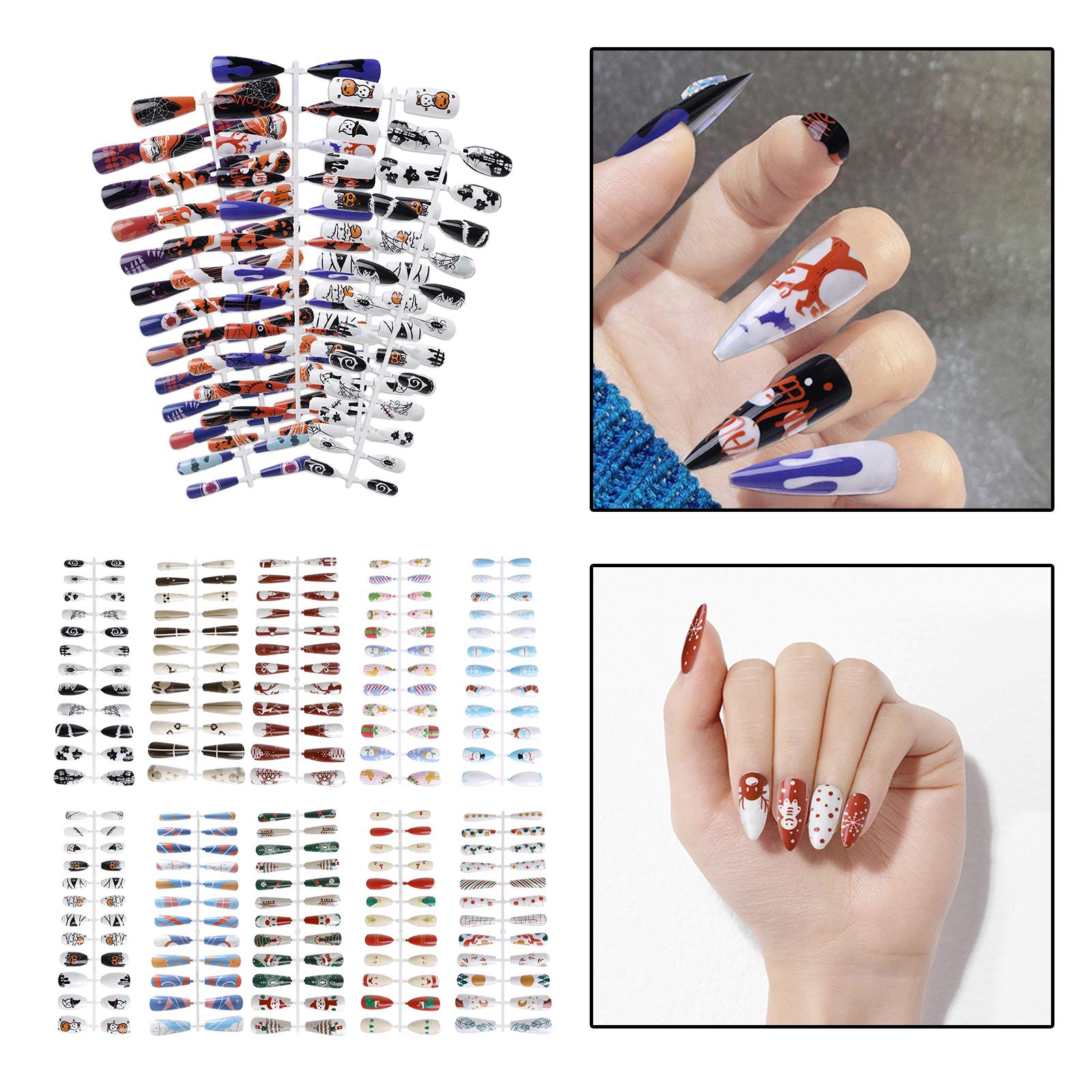 Reusable False Nails Fingernails for Manicure Decoration Halloween 240pcs