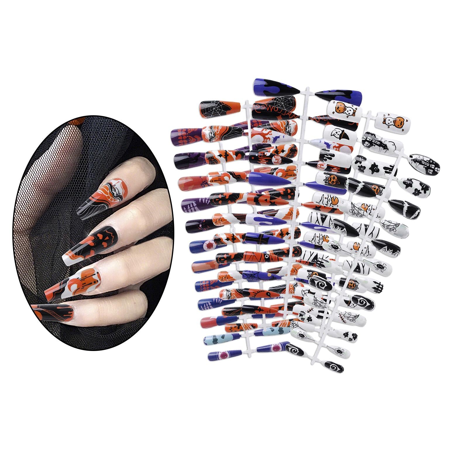 Reusable False Nails Fingernails for Manicure Decoration Halloween 240pcs