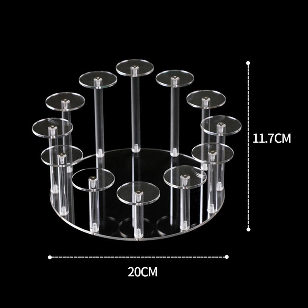 Acrylic Display Rack Clear Layers Cosmetics Display Holder Round 13 Digits