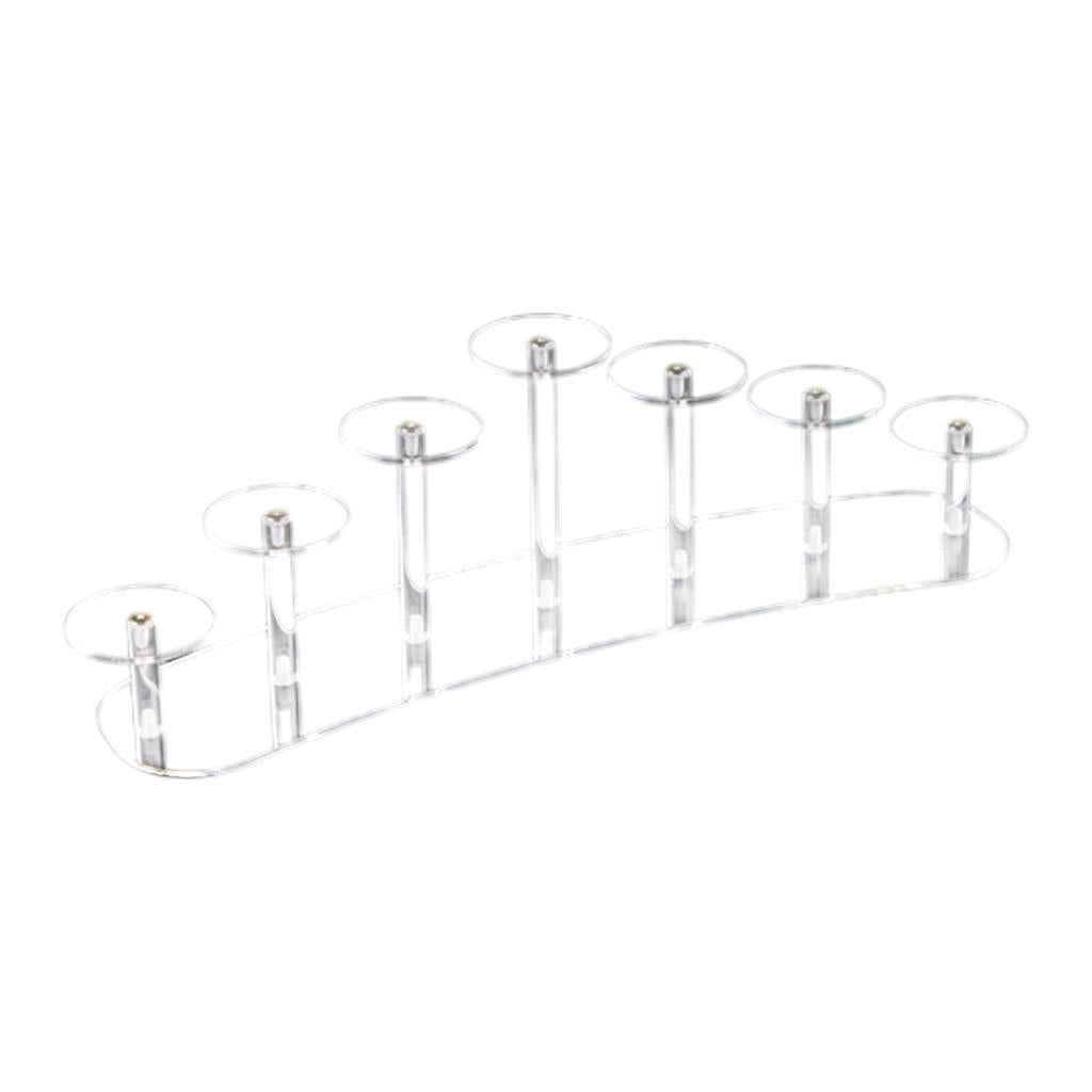 Acrylic Display Rack Clear Layers Cosmetics Display Holder Curved 7 Digits