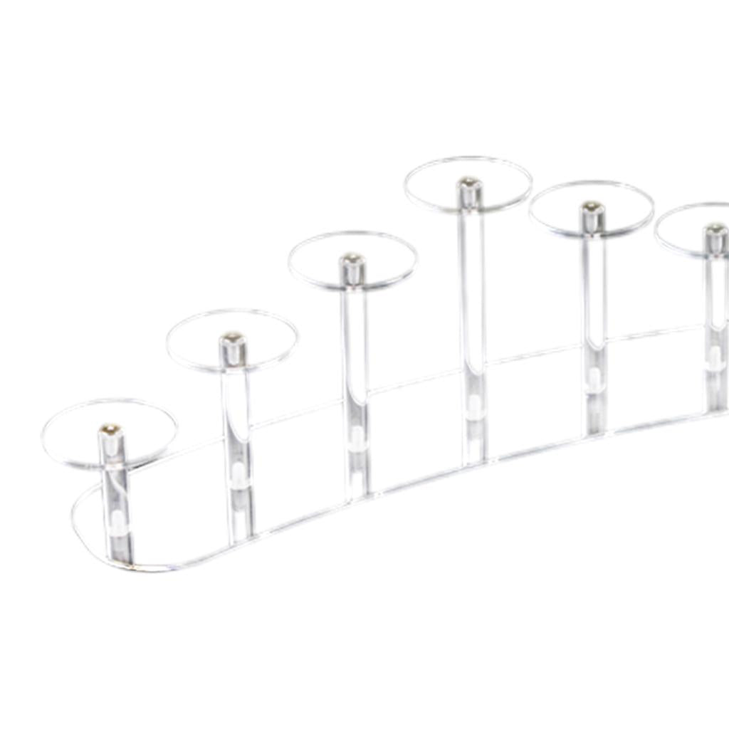 Acrylic Display Rack Clear Layers Cosmetics Display Holder Curved 7 Digits