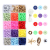 15 Grid Polymer Clay Beads Set Spacer Charms for Bangles DIY Jewelry Making