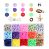 15 Grid Polymer Clay Beads Set Spacer Charms for Bangles DIY Jewelry Making