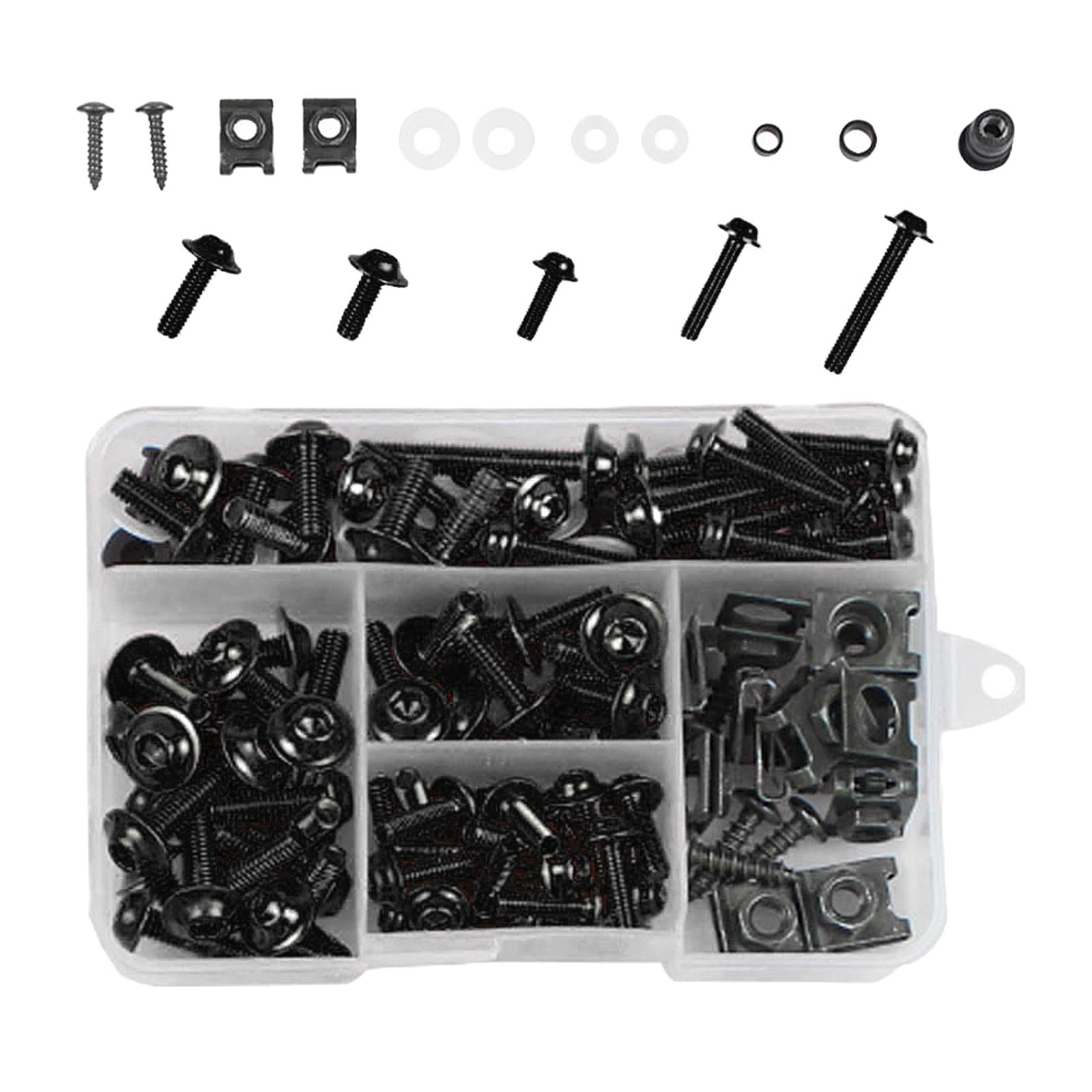 177x CNC Alloy M6 M5 Fairing Bolts Kit Bodywork Screws Nut For Honda Black