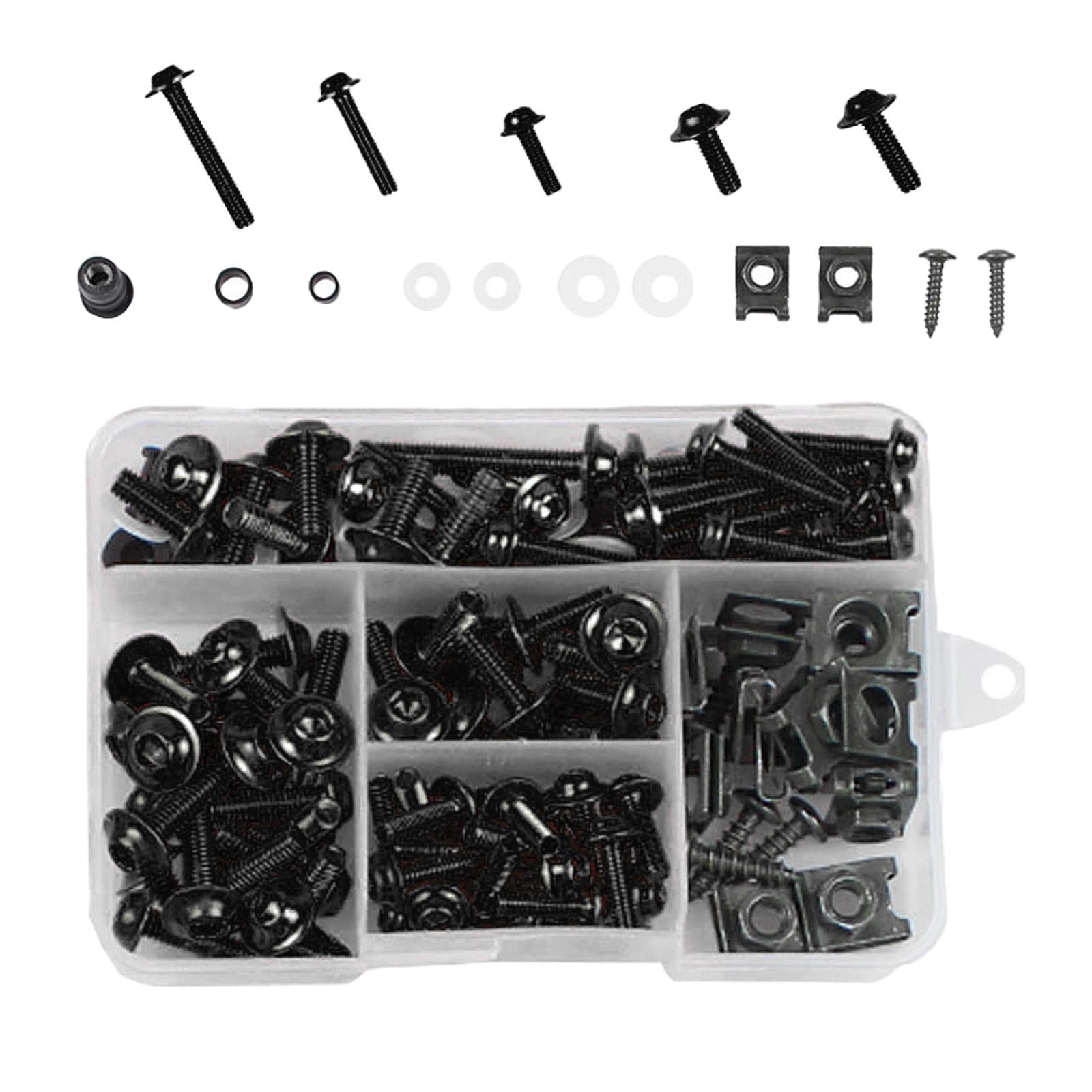 177x CNC Alloy M6 M5 Fairing Bolts Kit Bodywork Screws Nut For Honda Black