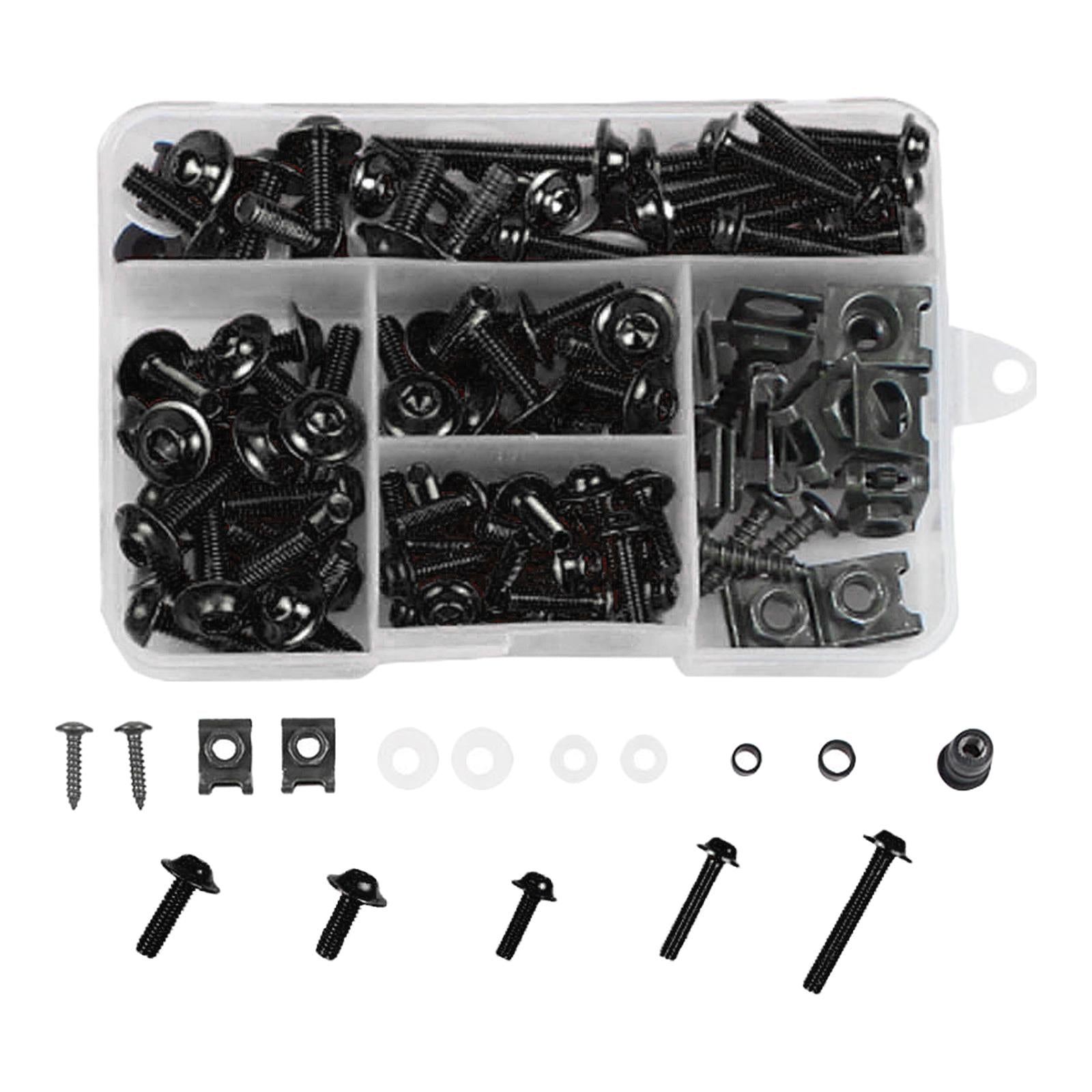 177x CNC Alloy M6 M5 Fairing Bolts Kit Bodywork Screws Nut For Honda Black