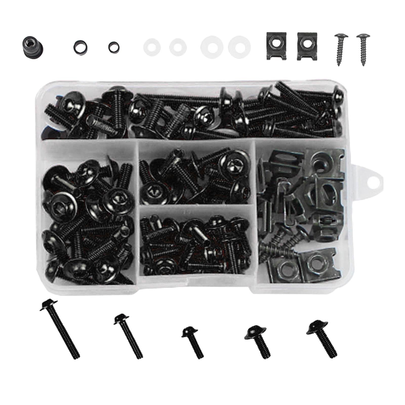 177x CNC Alloy M6 M5 Fairing Bolts Kit Bodywork Screws Nut For Honda Black