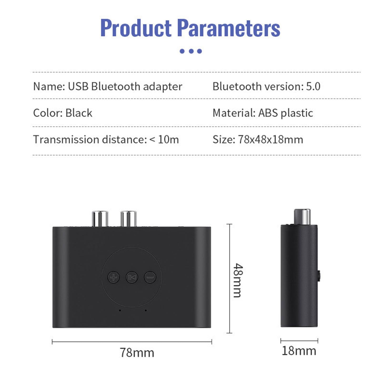 Wireless Bluetooth 5.0 Adapter 3.5mm Aux Stereo Audio Receiver U Disk Play