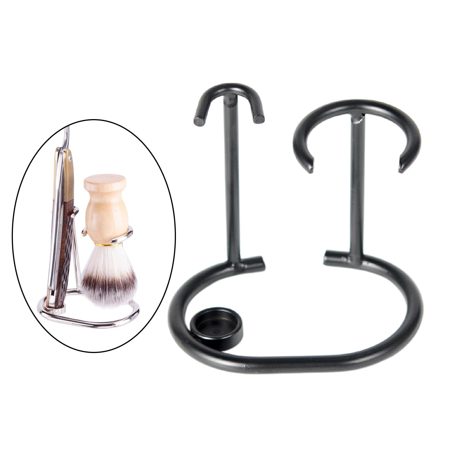 Razor Holder Hanging Rack for Men Bathroom Razor and Brush Storage Black