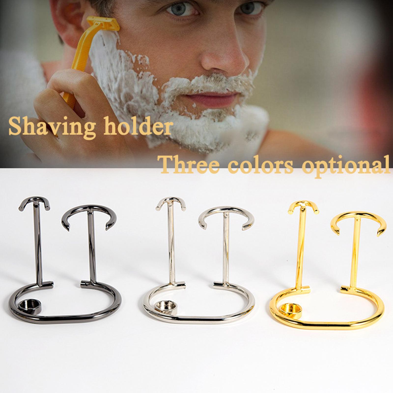 Razor Holder Hanging Rack for Men Bathroom Razor and Brush Storage Gold