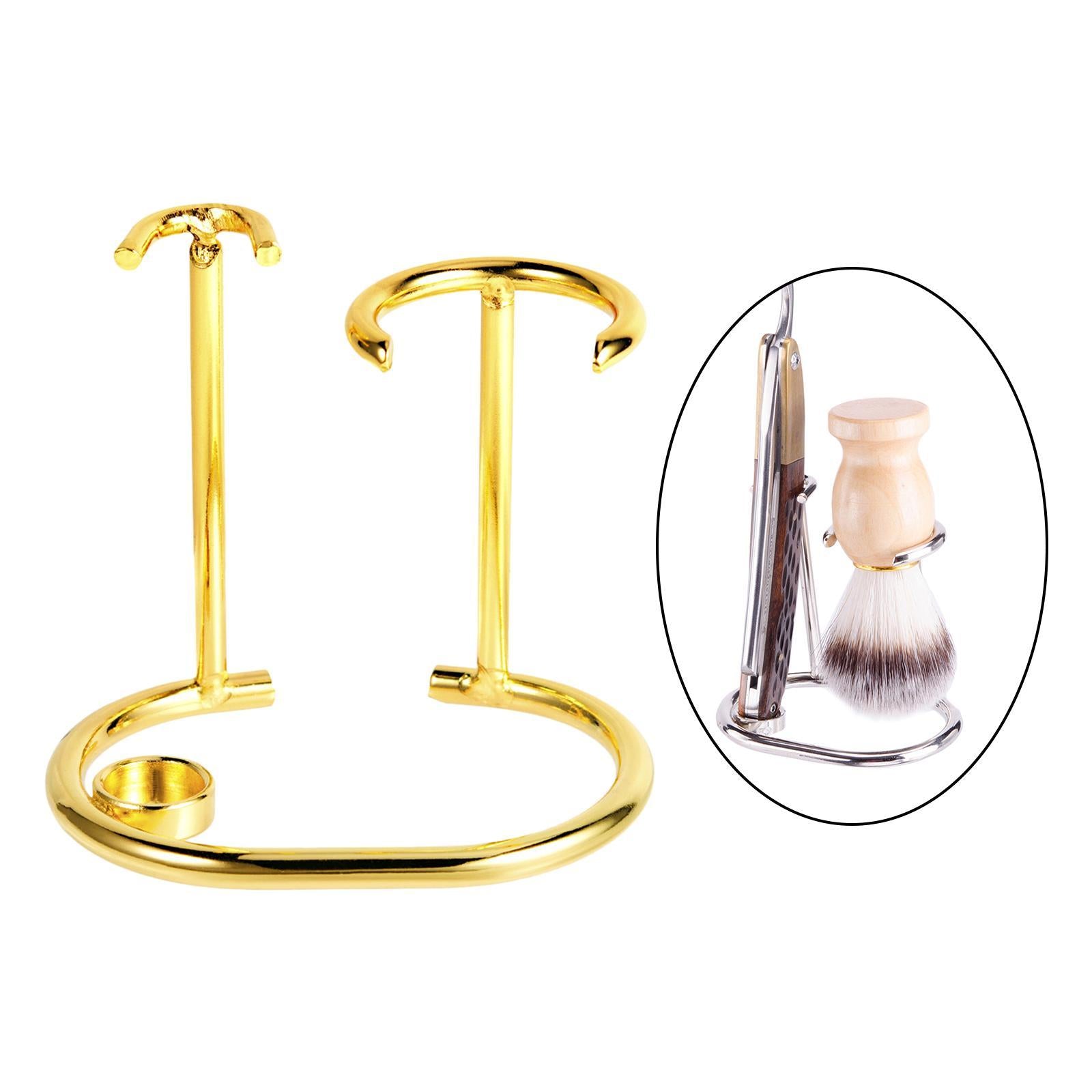 Razor Holder Hanging Rack for Men Bathroom Razor and Brush Storage Gold