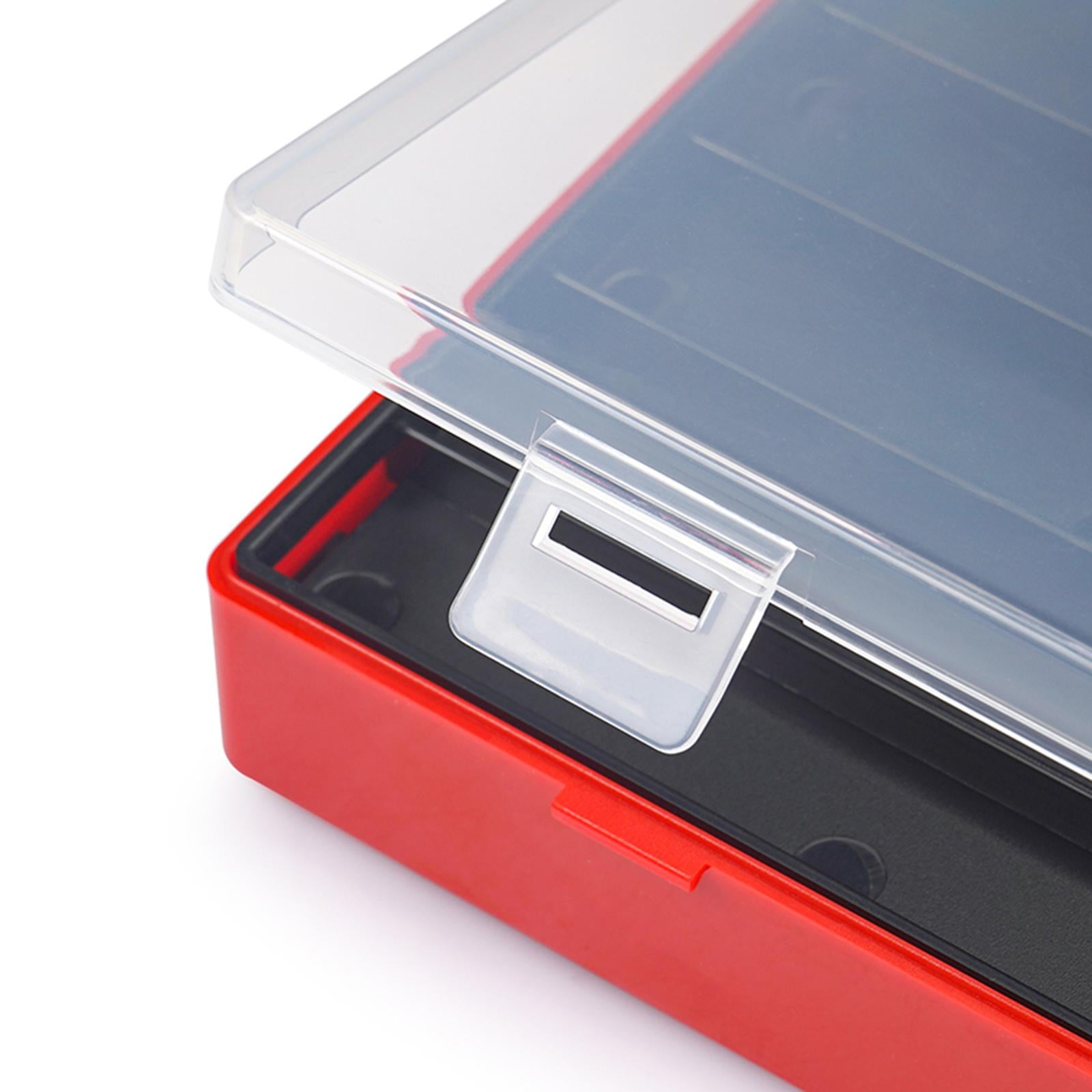 3 Layers Keycaps Storage Box w/Clear Cover with Dividers Organizer Black Red