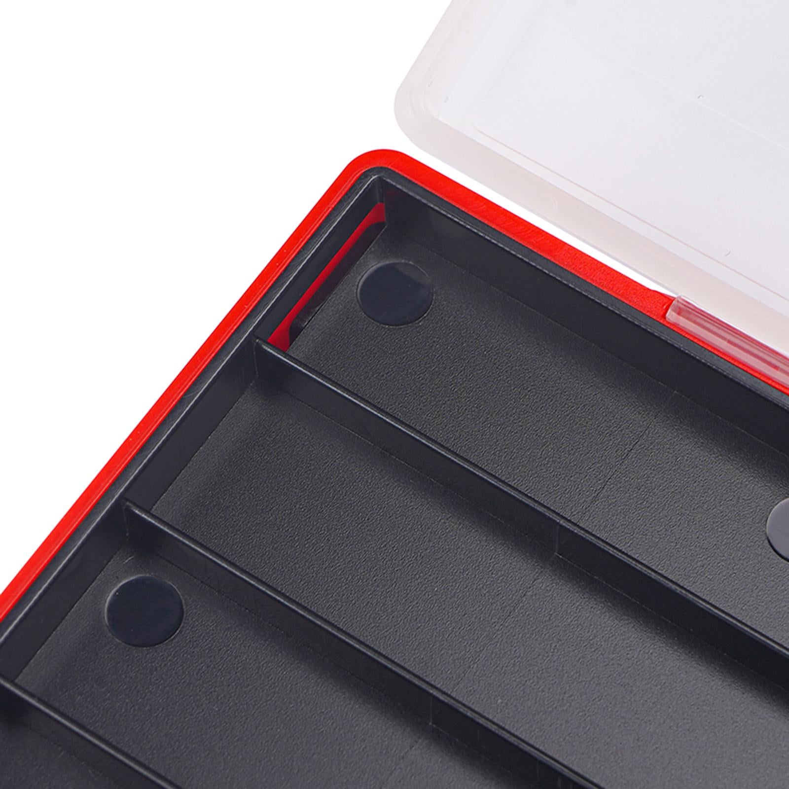 3 Layers Keycaps Storage Box w/Clear Cover with Dividers Organizer Black Red