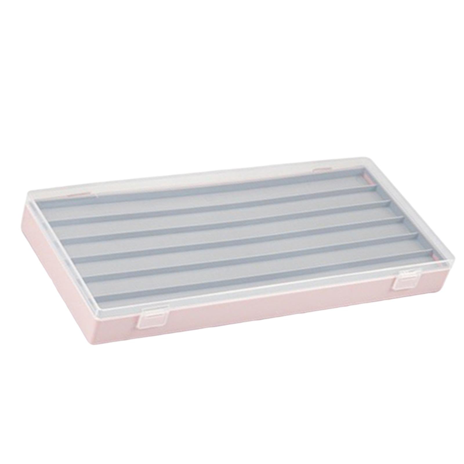 3 Layers Keycaps Storage Box w/Clear Cover with Dividers Organizer Pink