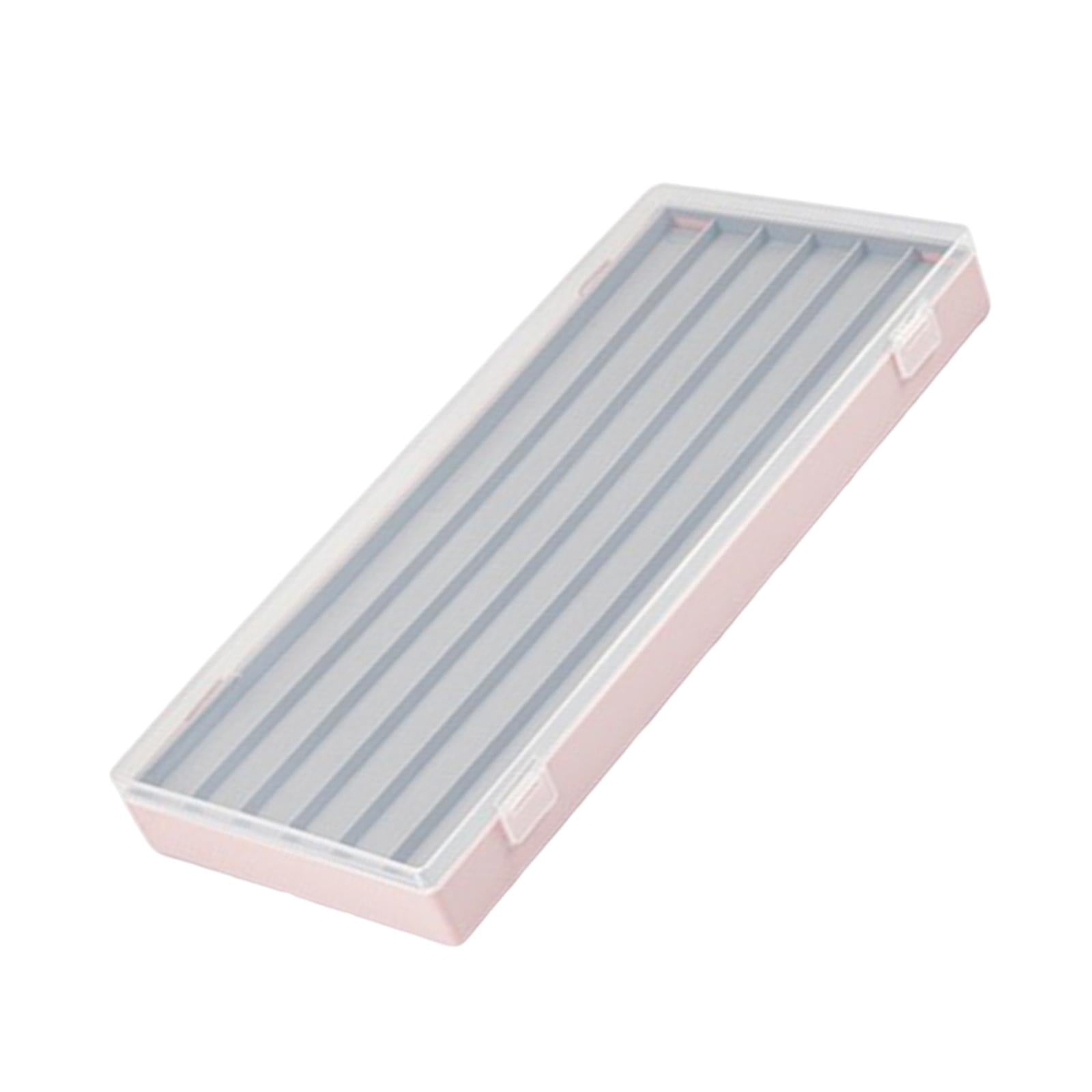 3 Layers Keycaps Storage Box w/Clear Cover with Dividers Organizer Pink