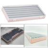 3 Layers Keycaps Storage Box w/Clear Cover with Dividers Organizer Pink