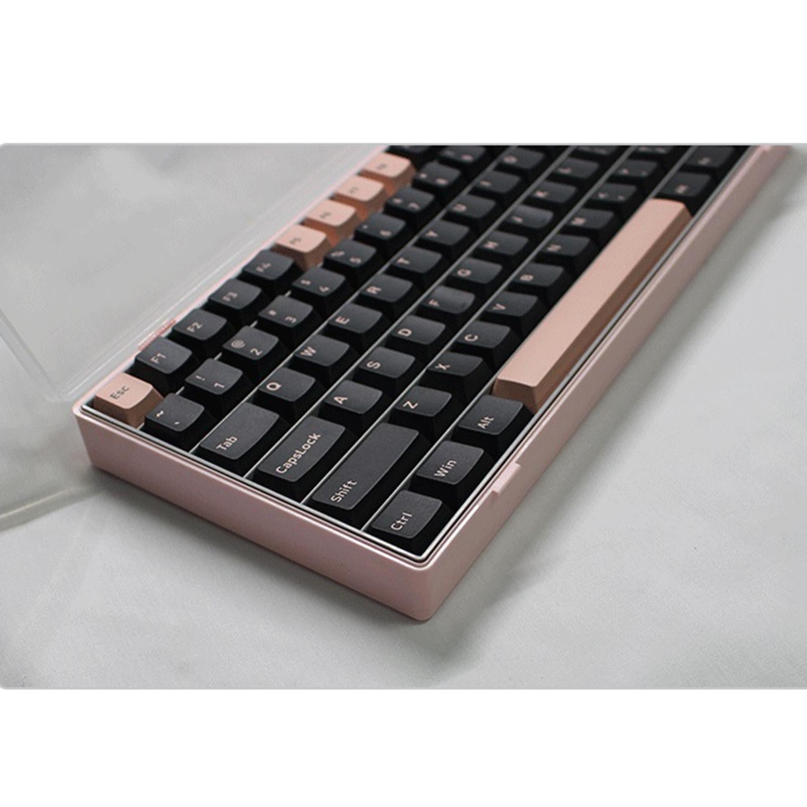 3 Layers Keycaps Storage Box w/Clear Cover with Dividers Organizer Pink