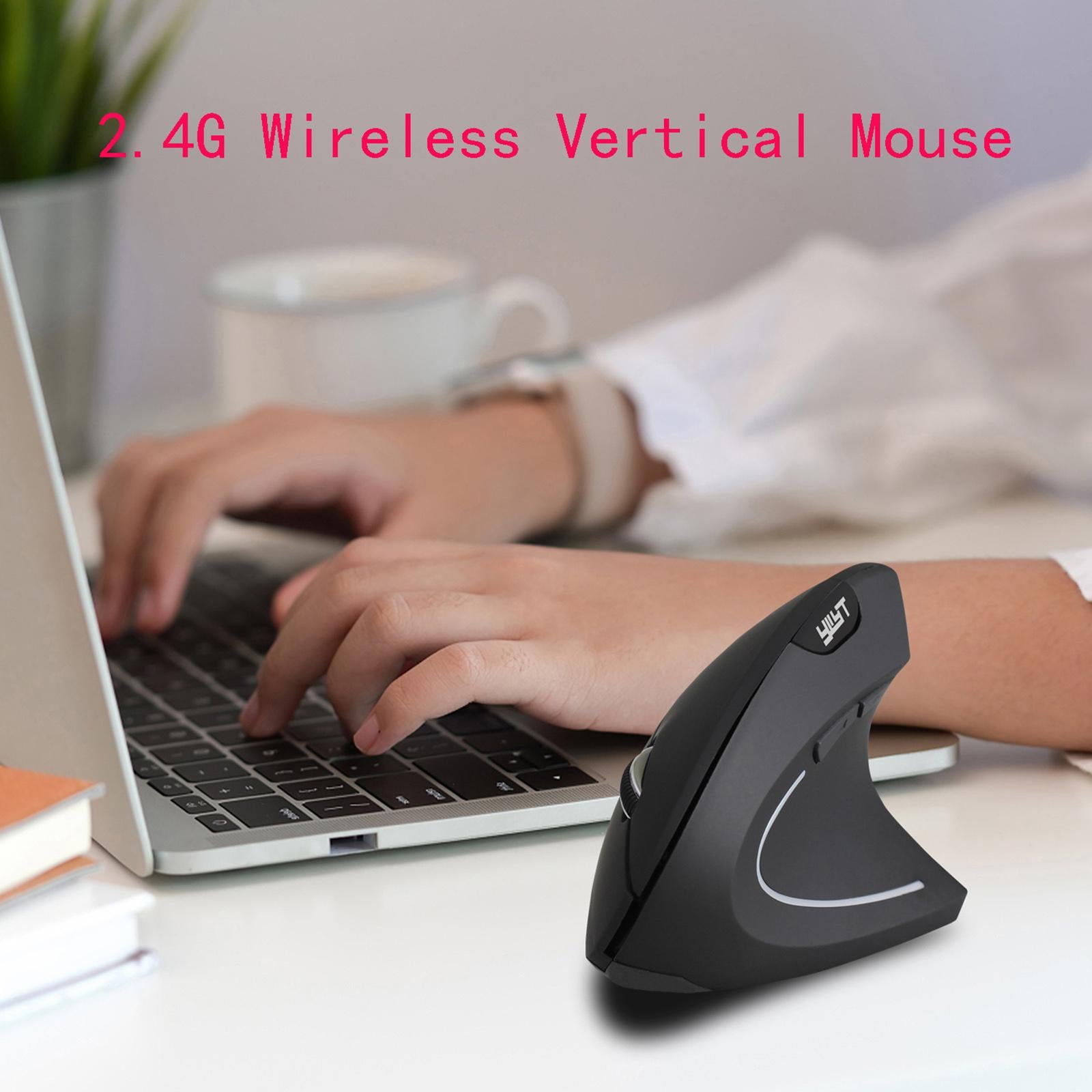 2.4G Vertical Wireless Mouse 6 Buttons Small Mice Reduce Wrist Pain Portable