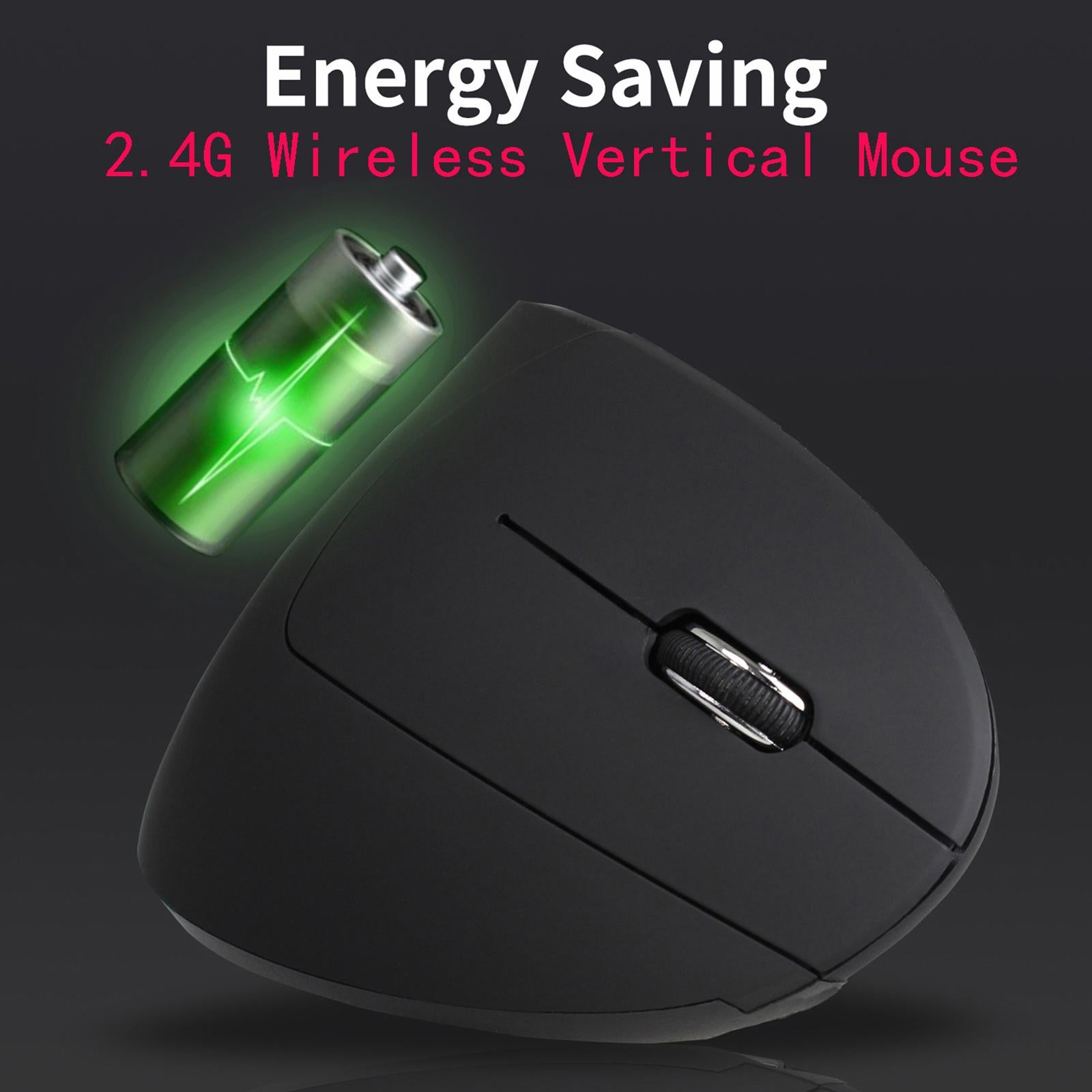 2.4G Vertical Wireless Mouse 6 Buttons Small Mice Reduce Wrist Pain Portable