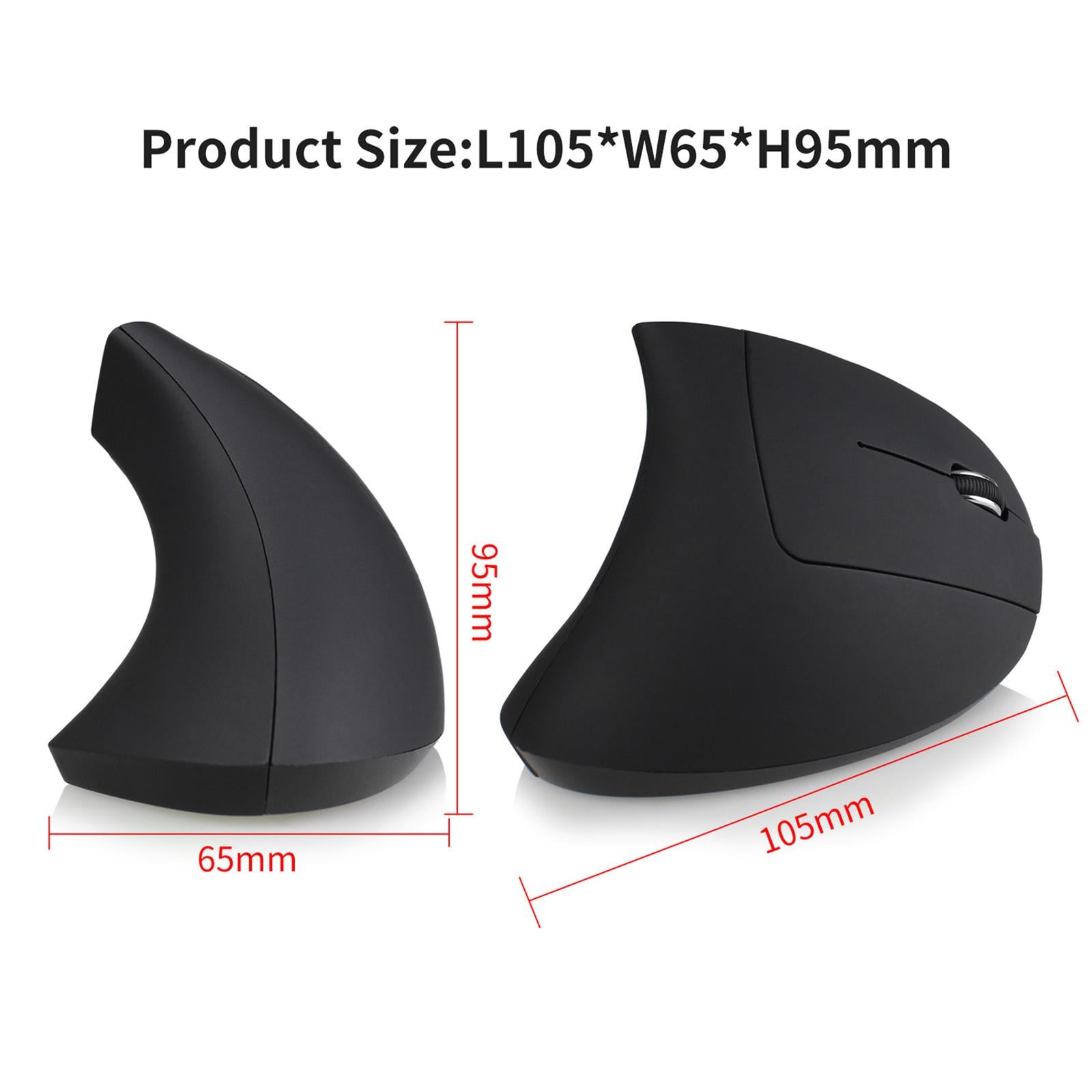 2.4G Vertical Wireless Mouse 6 Buttons Small Mice Reduce Wrist Pain Portable