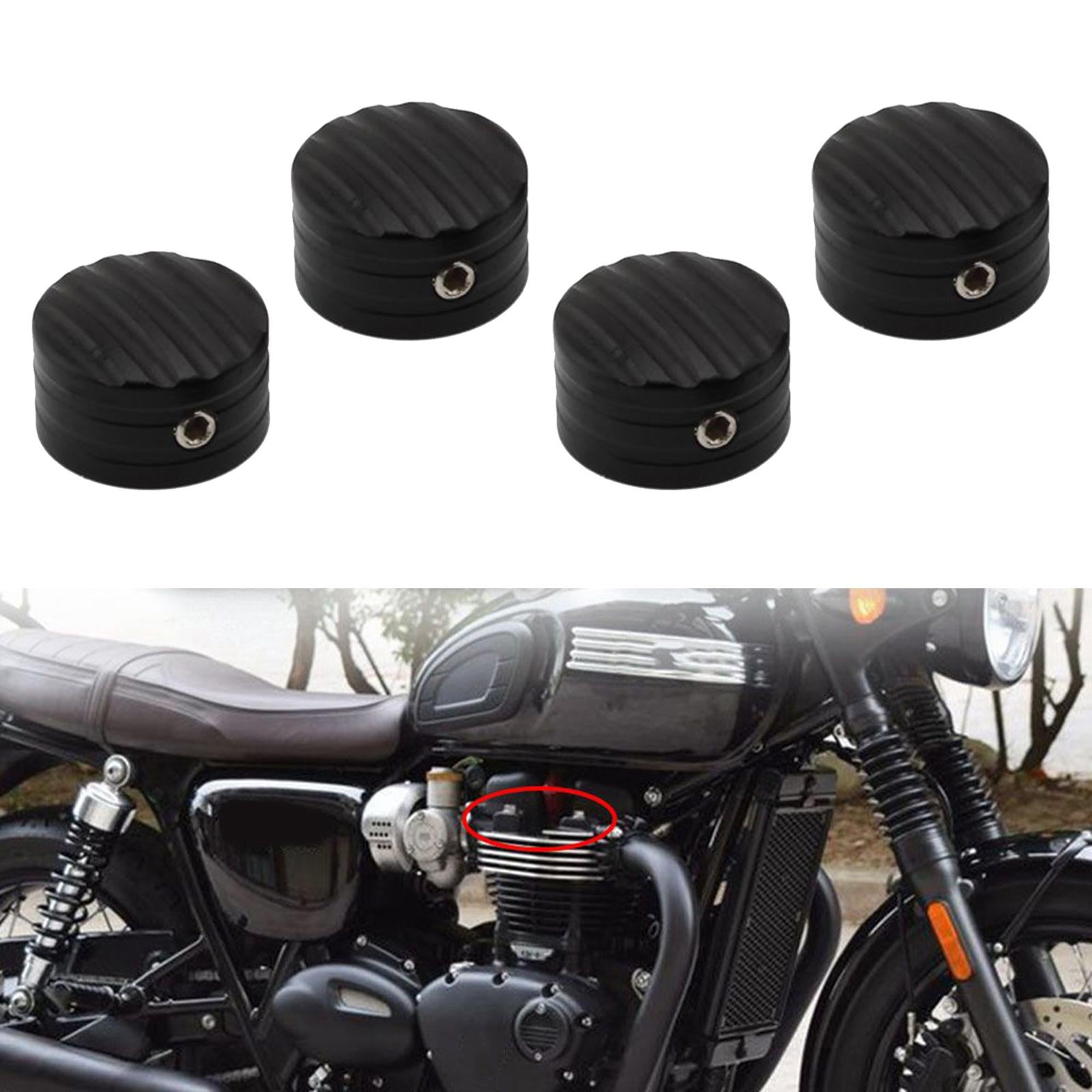 4x Head Bolts Bolts Caps Nut Cover for Triumph Bonneville T120  Black Lines