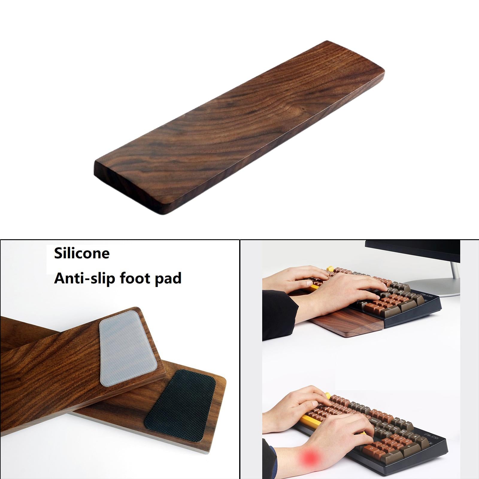 Wooden Mechanical Keyboard Wrist Rest Anti-Slip for Gaming Desktop M