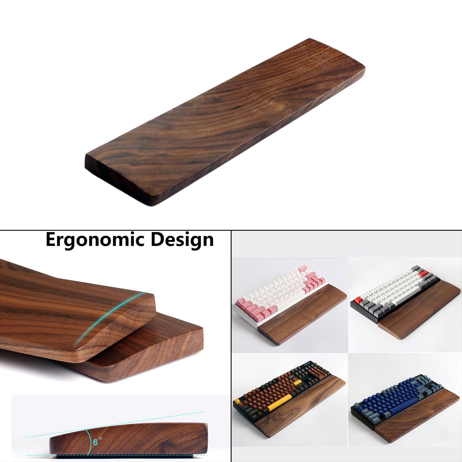 Wooden Mechanical Keyboard Wrist Rest Anti-Slip for Gaming Desktop M