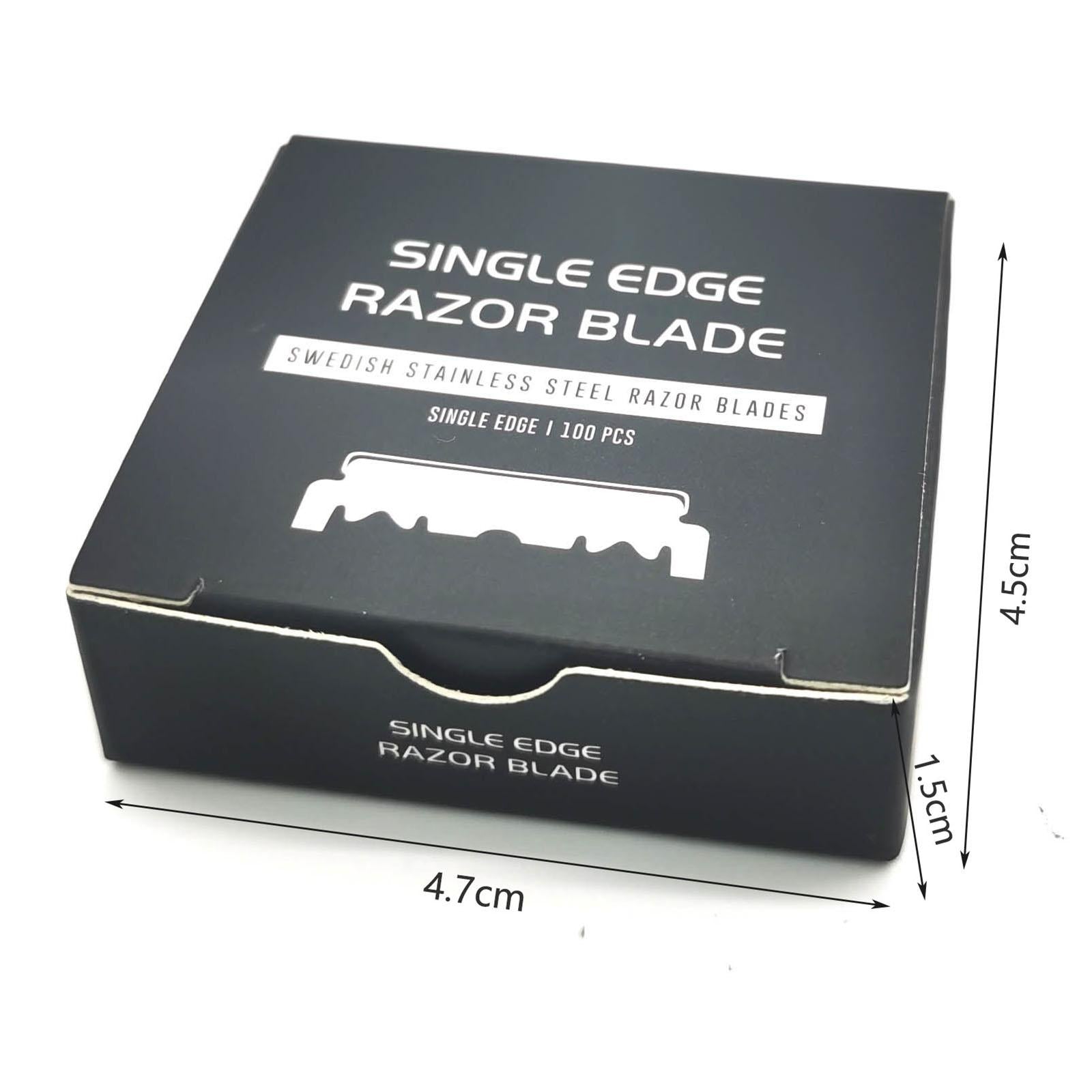 Stainless Steel Barber Straight Edge Razor with 100Piece Blades Black