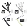 Stainless Steel Barber Straight Edge Razor with 100Piece Blades Black