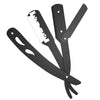 Stainless Steel Barber Straight Edge Razor with 100Piece Blades Black