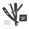 Stainless Steel Barber Straight Edge Razor with 100Piece Blades Black