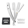 Stainless Steel Barber Straight Edge Razor with 100Piece Blades Silver
