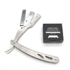 Stainless Steel Barber Straight Edge Razor with 100Piece Blades Silver