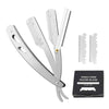 Stainless Steel Barber Straight Edge Razor with 100Piece Blades Silver