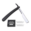 Stainless Steel Barber Straight Edge Razor Kit with 100Piece Blades Black