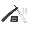 Stainless Steel Barber Straight Edge Razor Kit with 100Piece Blades Black