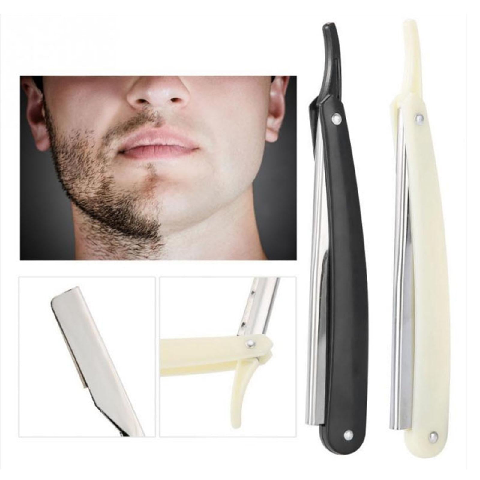 Stainless Steel Barber Straight Edge Razor Kit with 100Piece Blades Yellow