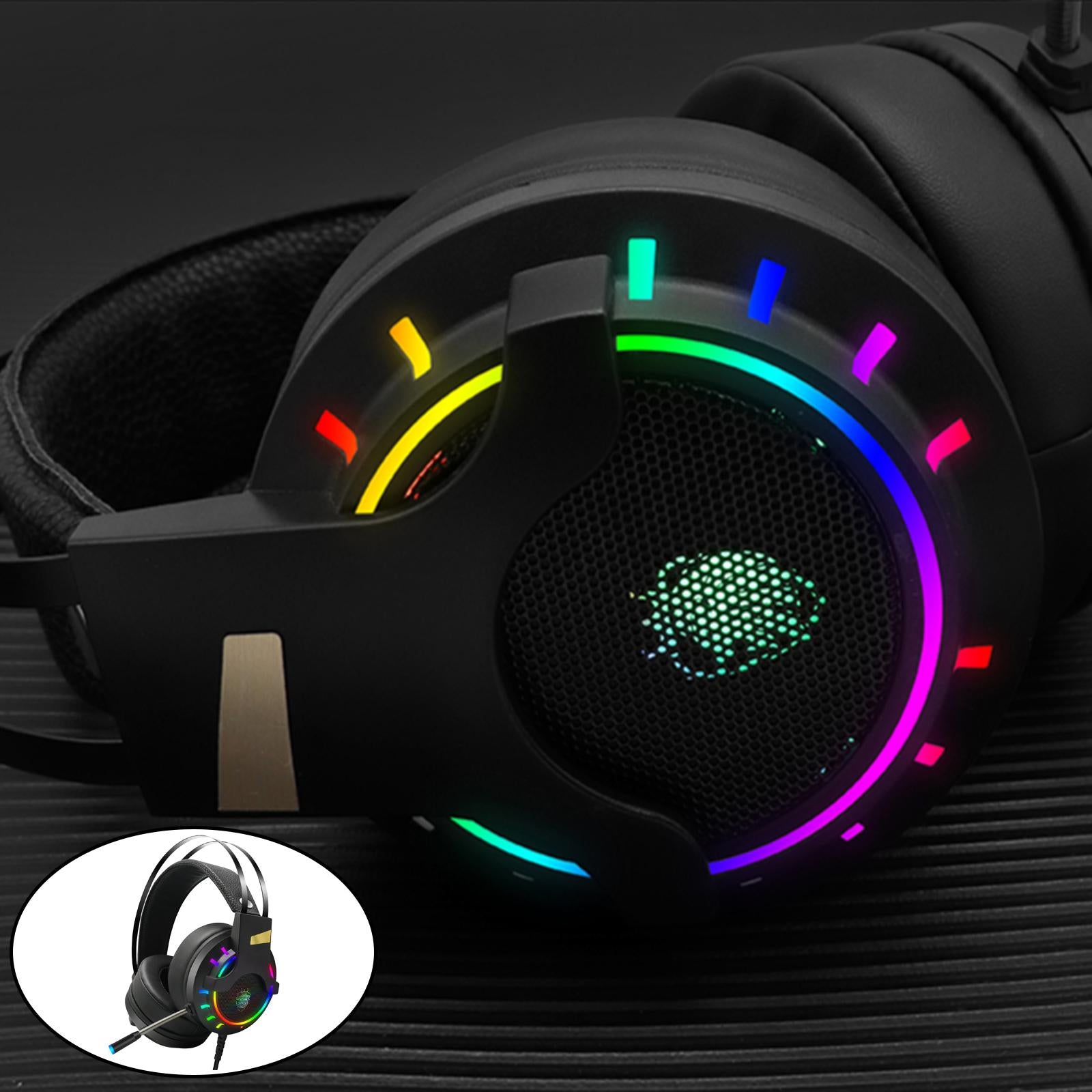 K3 7.1 Channel Gaming Headset Headphone for Music RGB Light Backlit with Mic