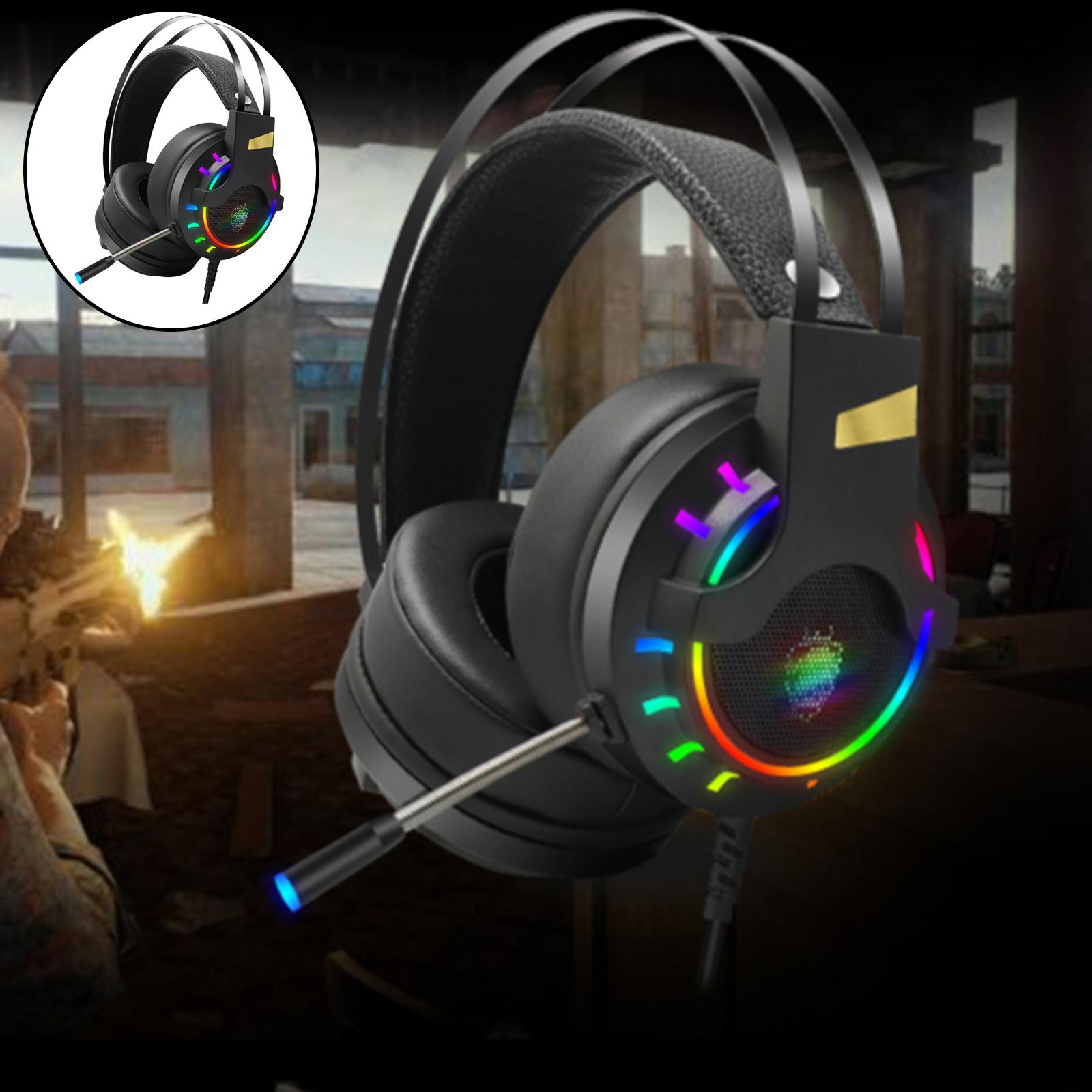 K3 7.1 Channel Gaming Headset Headphone for Music RGB Light Backlit with Mic