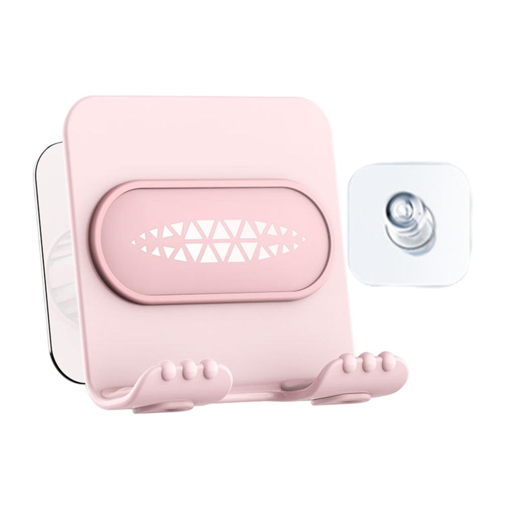 Shower Wall Phone Holder Hands Free Bathroom Kitchen Office Glass Mirrors pink pink back