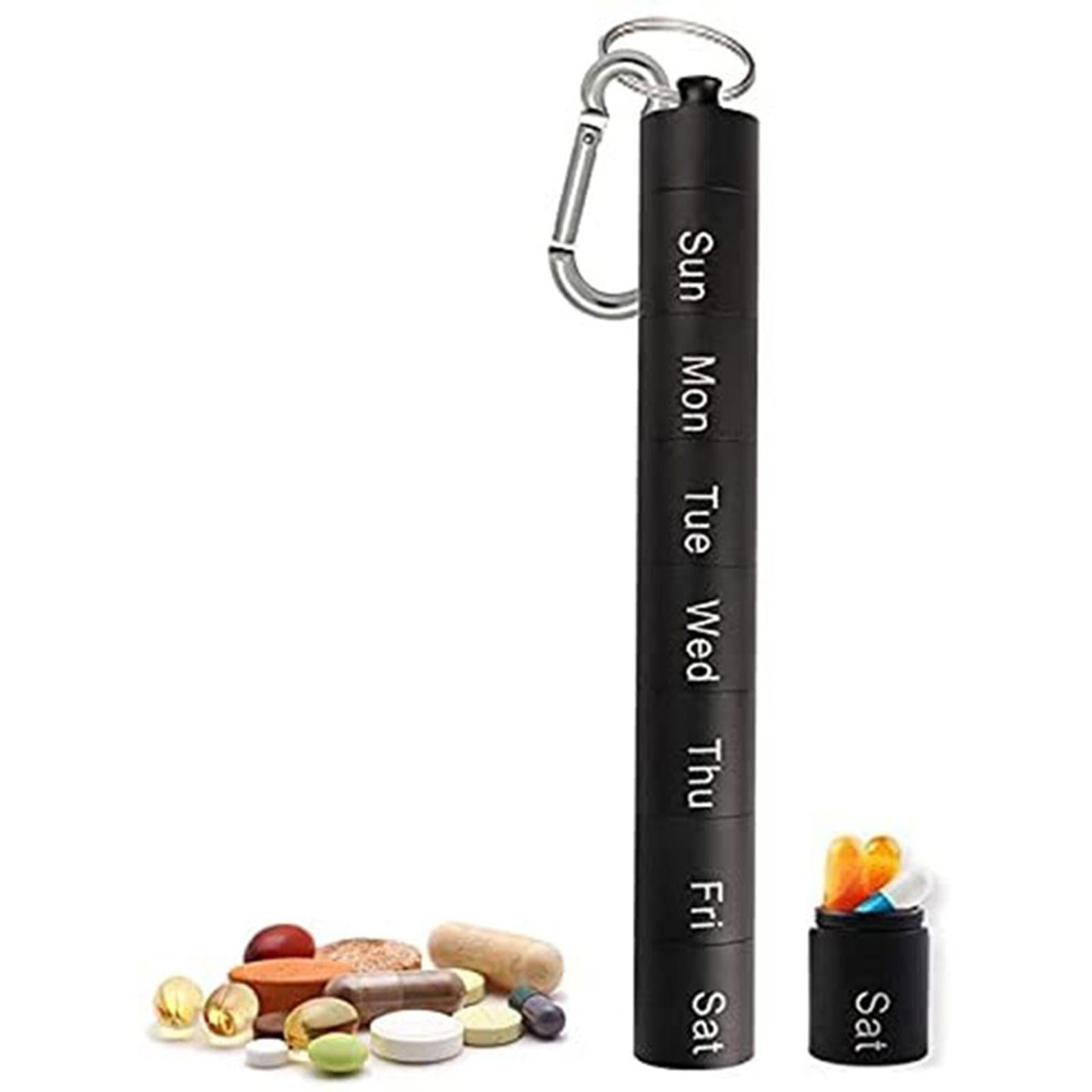 Pill Organizer 7 Day Daily Pill Case Waterproof Pill Tube Holder  Silver