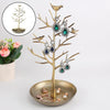 Jewelry Birds Tree Stand Storage Organizer Earring Necklace Holder Show Ancient Cyan