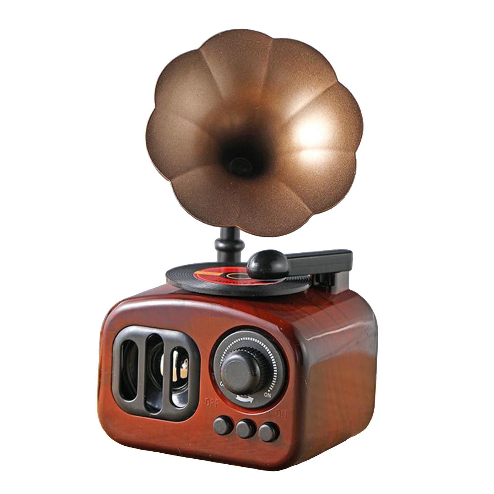 Retro Gramophone Art Music Box Ornament Home Desktop Decor Present Crafts